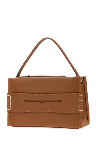 Jw Anderson Loafer Leather Shoulder Bag With Detachable Strap In White