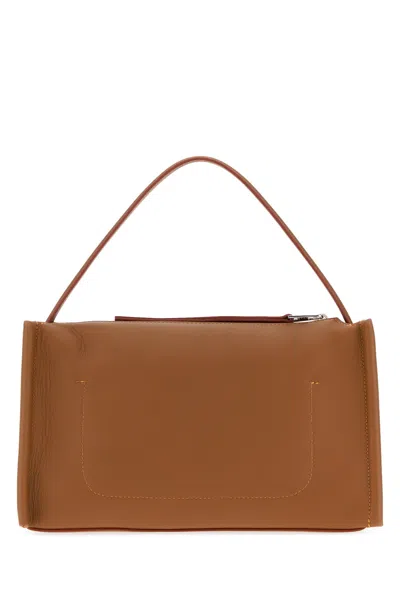 Jw Anderson Loafer Leather Shoulder Bag With Detachable Strap In White