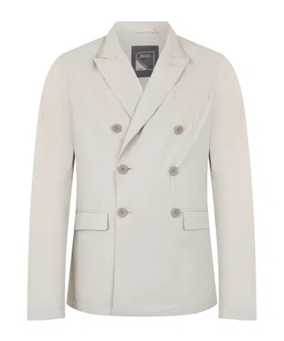 Herno Double-breasted Suit Jacket In White