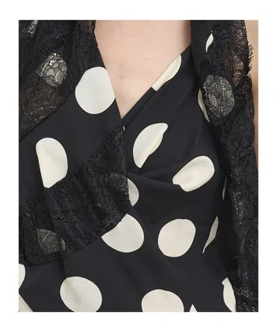 Junya Watanabe Polka Dot Halter Midi Dress Asymmetric Lace In Multi
