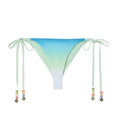 Casablanca Gradient-effect Bead-embellished Bikini Bottoms In Multi