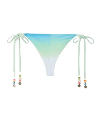 Casablanca Gradient-effect Bead-embellished Bikini Bottoms In Multi