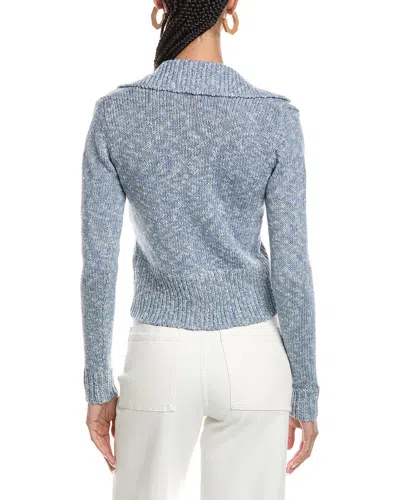 Atm Anthony Thomas Melillo Crop Collared Cardigan In Blue