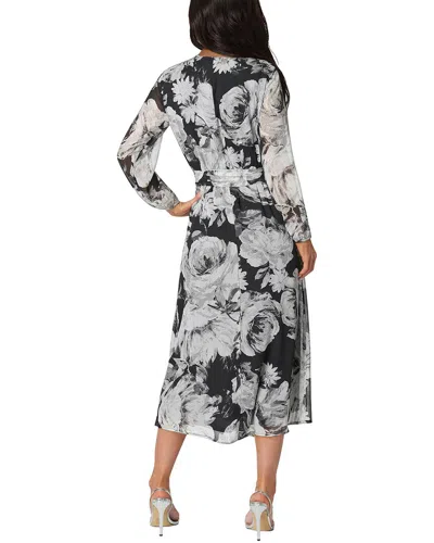 Bebe Print Wrap Midi Dress In Multi