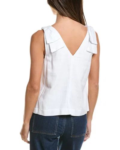 Cece Bow Strap Linen-blend Tank In White