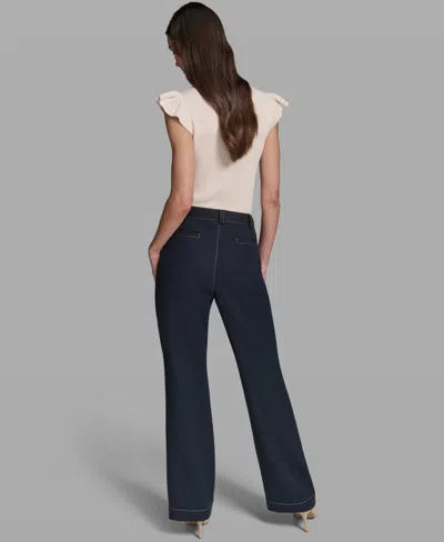 Karl Lagerfeld Double-button Patch-pocket Jeans In Blue