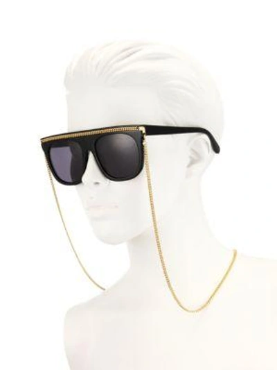 Shop Stella Mccartney Chain-trim 55mm Square Sunglasses In Na