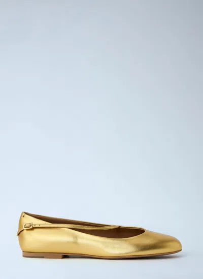 Jil Sander Elyss Laminated Ballet Flats In Black