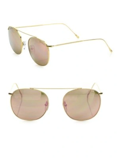 Illesteva Mykonos 51mm Round Mirrored Sunglasses In Na