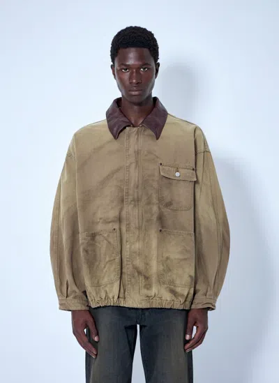 Ssstein Contrast-collar Patch-pocket Jacket In Multi