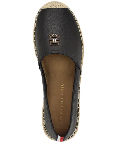 Tommy Hilfiger Th Monogram Leather Espadrille In Gray