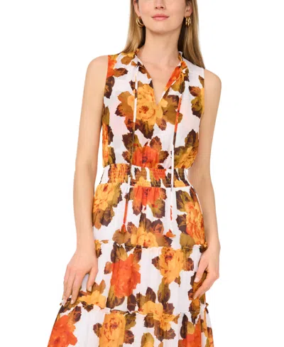 1.state Split Neck Maxi Dress In Multi
