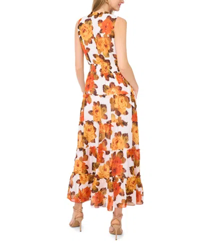 1.state Split Neck Maxi Dress In Multi