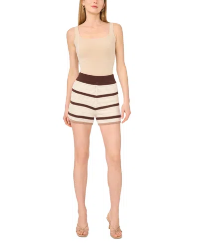 1.state Mesh Stripe Shorts In White