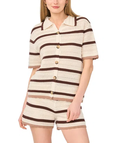 1.state Mesh Stripe Shorts In White