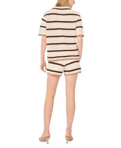 1.state Mesh Stripe Shorts In White