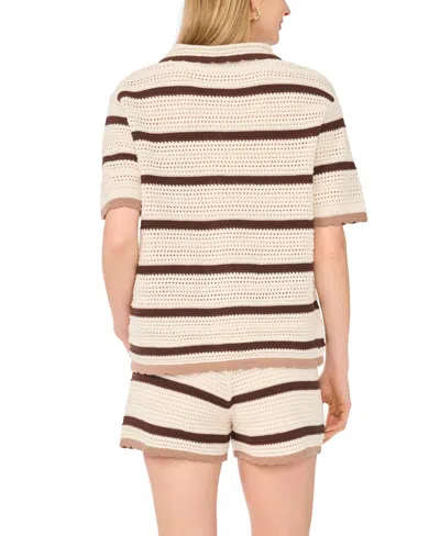 1.state Mesh Stripe Shorts In White