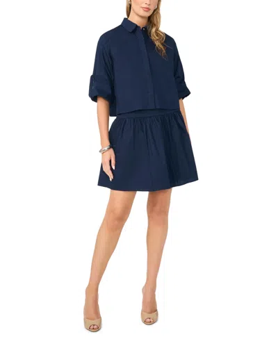 1.state Boxy Button Down Shirt In Blue