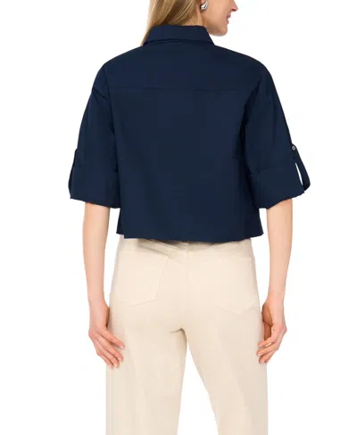 1.state Boxy Button Down Shirt In Blue