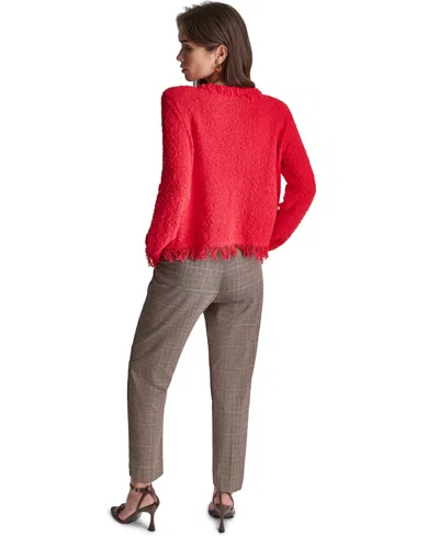 Bcbg Women's Open-front Long-sleeve Jacket In Red