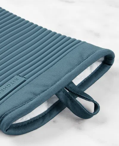 Kitchenaid Ribbed Soft Silicone 2-pc. Oven Mitt Set In Blue