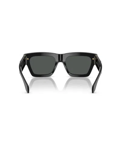 Versace 55mm Plaque Rectangular Sunglasses In Black