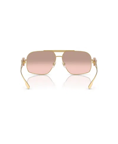 Versace Sleek Metal Rectangular Sunglasses For Men In Gold