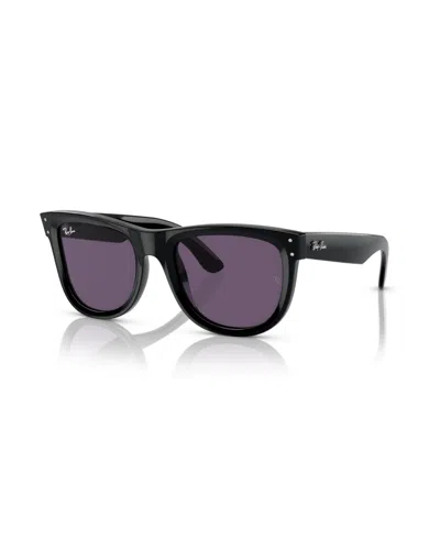 Ray Ban Wayfarer Reverse Sunglasses Black Frame Violet Lenses 53-20