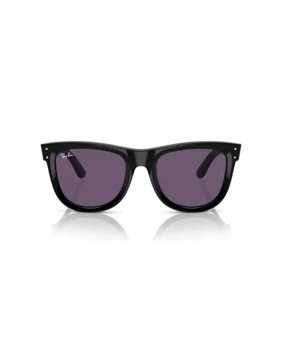 Ray Ban Wayfarer Reverse Sunglasses Black Frame Violet Lenses 53-20