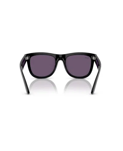 Ray Ban Wayfarer Reverse Sunglasses Black Frame Violet Lenses 53-20