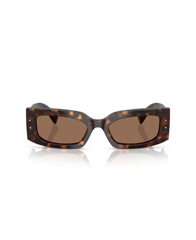 Dolce & Gabbana Dolce  Gabbana Eyewear Rectangular Frame Sunglasses In Brown
