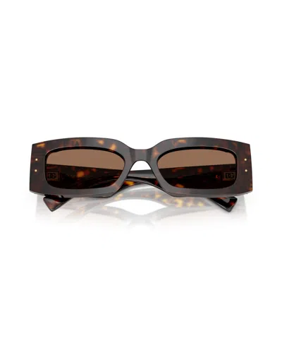 Dolce & Gabbana Dolce  Gabbana Eyewear Rectangular Frame Sunglasses In Brown