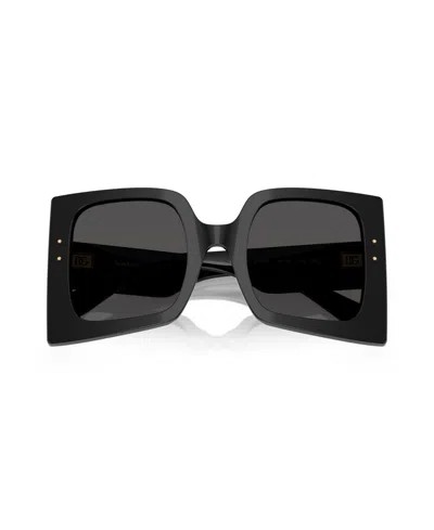 Dolce & Gabbana Rectangular Sunglasses In Black
