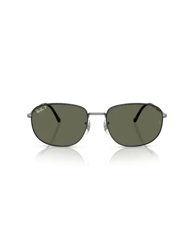 Ray Ban Polarized Green Square Unisex Sunglasses Rb3754 927458 60 In Gray