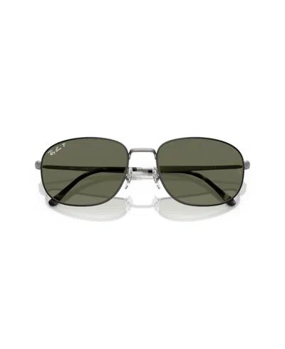 Ray Ban Polarized Green Square Unisex Sunglasses Rb3754 927458 60 In Gray