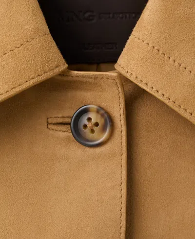 Mango Suede Jacket In Brown
