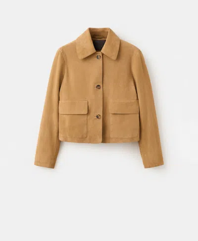 Mango Suede Jacket In Brown