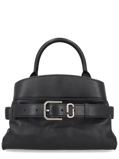 Marc Jacobs The Satchel Dakota Small Black Handbag With Logo Embossed On The Back And Belt Closure In Leather Wo