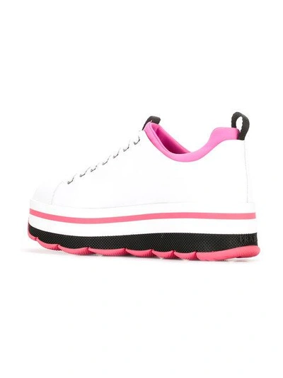 Shop Prada Cleated Sole Sneakers - Red