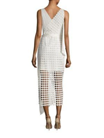 Shop Diane Von Furstenberg Asymmetrical Lace Wrap Dress In Ivory
