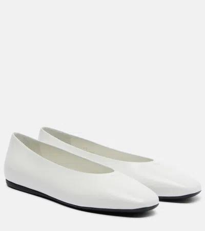 Prada Leather Ballet Flats In Multi