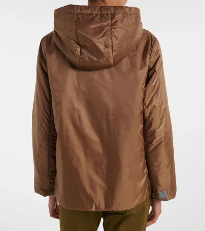 Max Mara The Cube Hooded Jacket In Brown