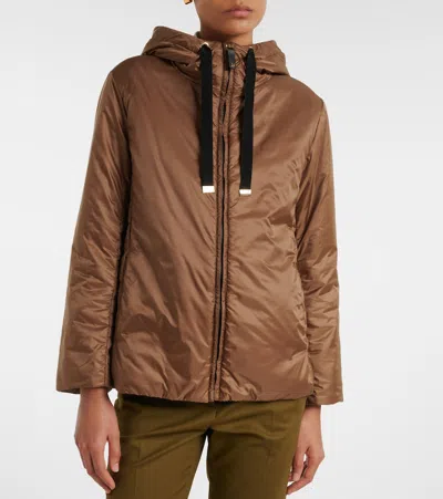 Max Mara The Cube Hooded Jacket In Brown