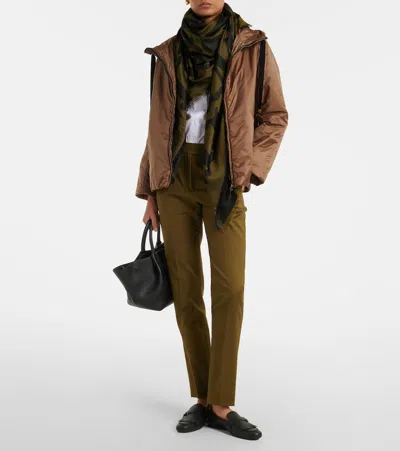 Max Mara The Cube Hooded Jacket In Brown