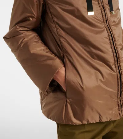 Max Mara The Cube Hooded Jacket In Brown