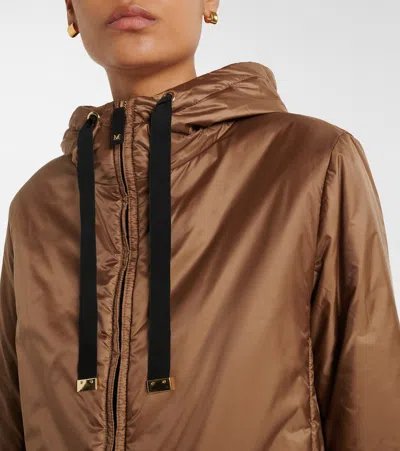 Max Mara The Cube Hooded Jacket In Brown