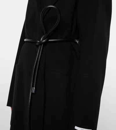 Sportmax Cappotto Zannata Oversize In Double Di Lana In Black