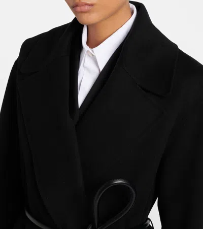 Sportmax Cappotto Zannata Oversize In Double Di Lana In Black