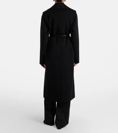 Sportmax Cappotto Zannata Oversize In Double Di Lana In Black