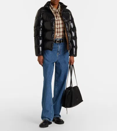 Moncler Abbadia Short Down Jacket High Collar In Black